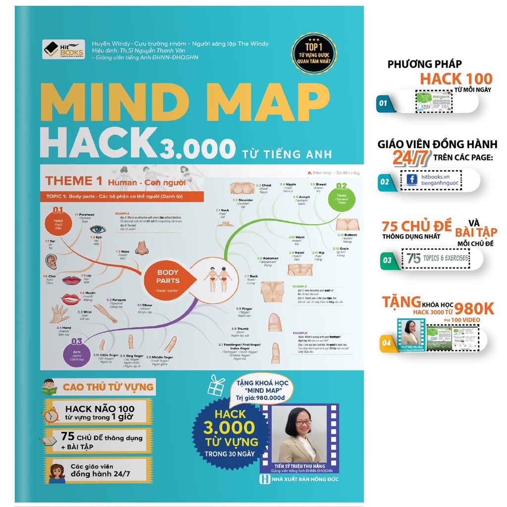 Ảnh Sách Mind map Hack 3000 Từ Tiếng Anh, Tiếng Anh Cho Người Mới Bắt Đầu Và 360 ĐT BQT(Kèm Khóa Học Online 980K) 1