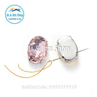 10 Viên Đá Đế Oval 10x14mm Pha Lê Đính Kết Trang Phục Thời Trang, Trang Trí Vương Miện