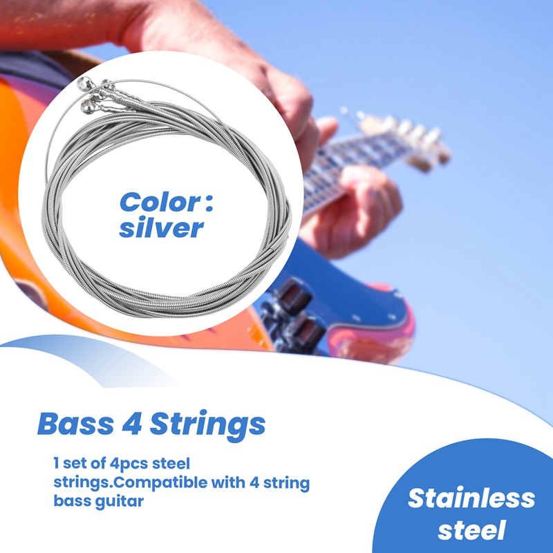 4 Thép Không Gỉ Bass Dây Bass Đàn Guitar Phần Phụ Kiện Dây Đàn Guitar Mạ Bạc Đồng Hồ Đo Bass Đàn Guitar Phụ Kiện Âm Nhạc