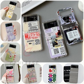 Dễ Thương Ốp Điện Thoại pc Cứng Chống Sốc In Hình Gấu Hoạt Hình Cho samsung galaxy z flip 4 z flip 3 5g z flip 4 zflip3 hinge z fold4 3