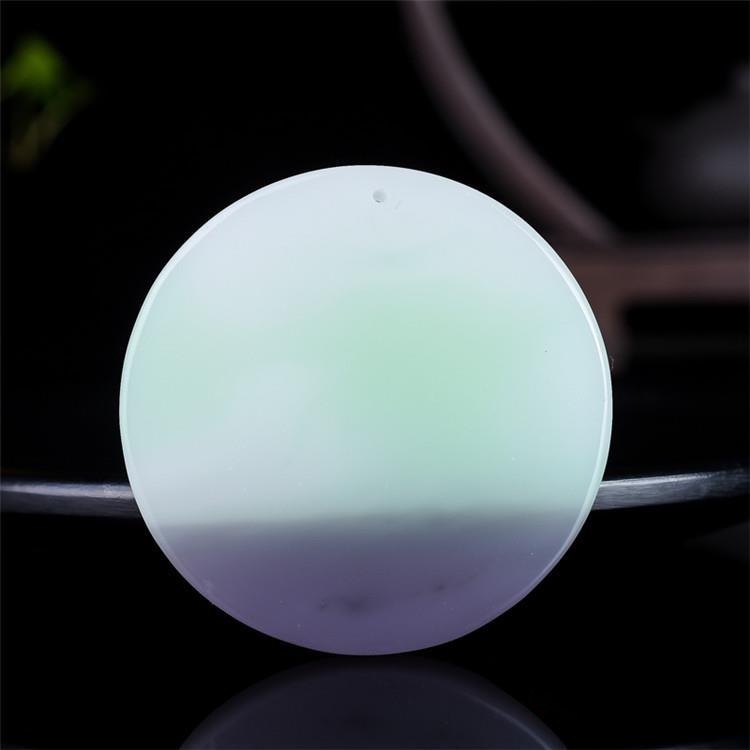 Xanh Trắng Khói Ngọc Lục Bảo Xanh Trắng Phong Cảnh Đĩa Tròn Mặt Dây Chuyền Nam Nữ Tinh Tế Tất Cả Trận Đấu Mặt Dây Chuyền
