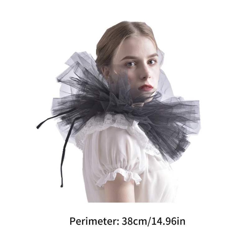 KING Victoria Cổ Xù Cổ Áo Ruffled Cổ Ngọt Ngào Xù Cho Áo Sơ Mi