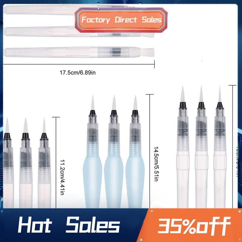 Bộ bút cọ màu nước, 12 gói bút cọ nước có thể đổ lại Bàn chải sơn Aqua Bút mực và nước Đồ dùng nghệ thuật