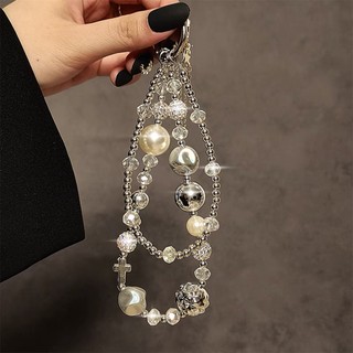 Ốp Điện Thoại Đính Đá Hai Đầu Cảm Giác Sang Trọng Có Dây Đeo Tay Dạng Chuỗi Ngắn
