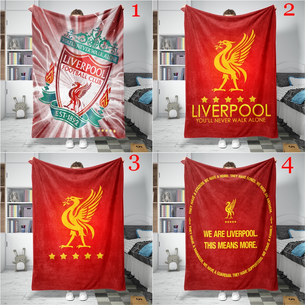 Chăn Flannel Điều Hòa Không Khí In Logo Liverpool FC Một Mặt Làm Quà Tặng Tốt Nhất Cho Người Lớn