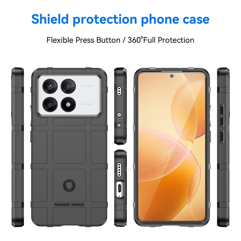Dành Cho Xiaomi Poco X6 Pro X5 X4 GT X3 NFC 5G Full Cover Hybrid Rugged Shield Vỏ Giáp Chống Sốc