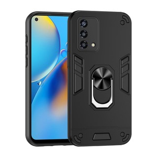 Ốp Điện Thoại Cứng Viền TPU Dẻo Mỏng Nhẹ Kèm Giá Đỡ Nhẫn Từ Tính Chống Sốc / Rơi Cho OPPO A74 4G / 5G A95 4G