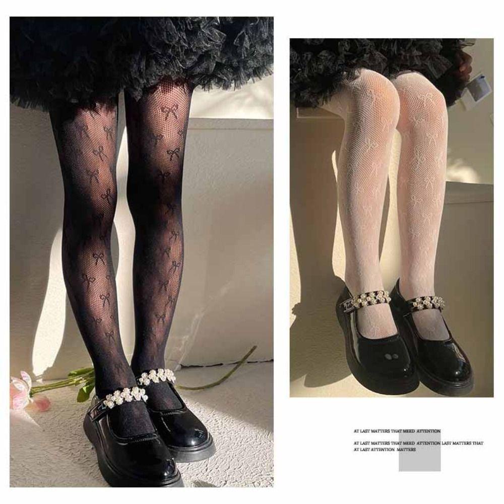 Vớ ren SAVORBOX, Quần lót trẻ em nơ công chúa, Quần legging mỏng màu trắng mùa hè cho bé