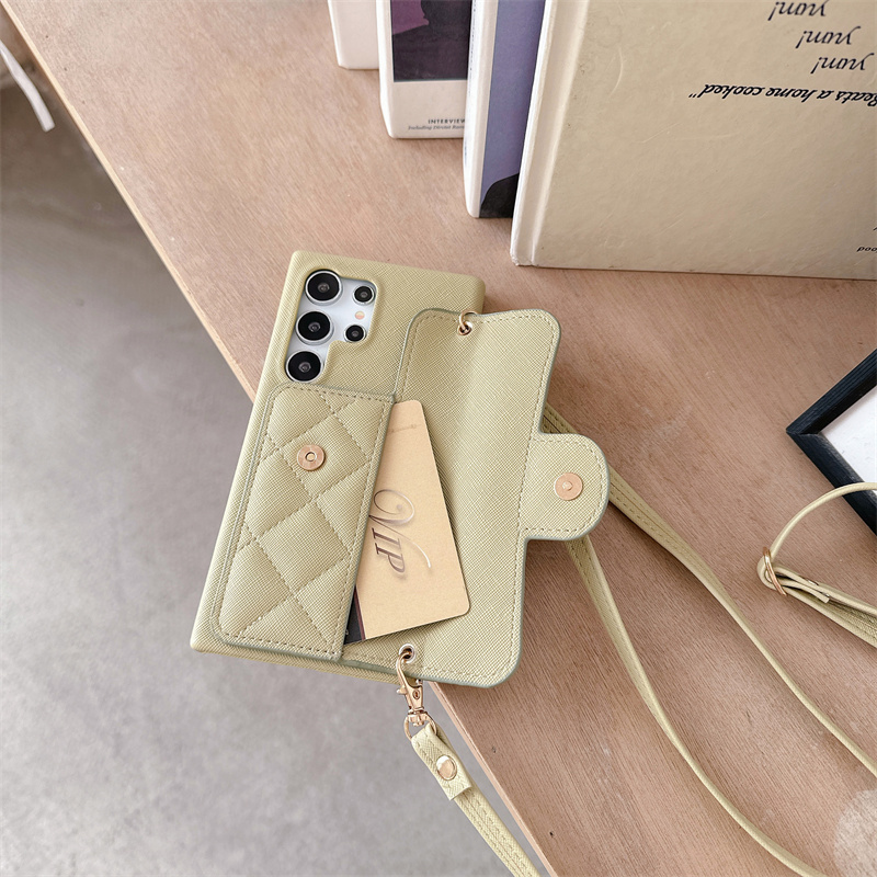 Ốp Điện Thoại Kiểu Ví Da Đeo Chéo Cho Samsung Galaxy S23 FE S24 S22 Ultra Plus A54 A55 A14 A15 A34 A24