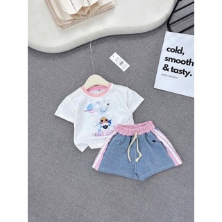 Set baby three quần bò đùi đại Xkids