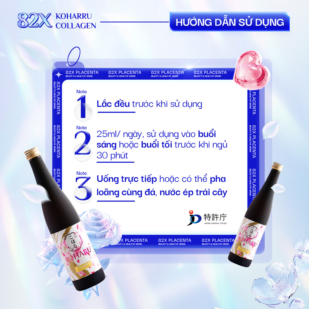 Ảnh Liệu Trình 2 Chai Nước Uống 82X Gồm Placenta Sakura & Collagen Koharu Làm Đẹp Da 500ml/chai 3