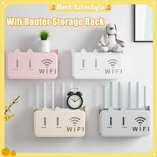 Wifi Router Giá Để Đồ Treo Tường Acrylic Lưng Dính Router Giá Đỡ Tiết Kiệm Không Gian Hộp Cáp Kệ shopidaevn