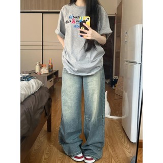 Hiixiivi 2025 Quần Áo Thời Trang Mới 100% Cotton Áo Thun Quá Khổ Nam / Nữ Cổ Rộng In Hình Tròn Tee OOTD Độc Đáo Nhân Quả Áo