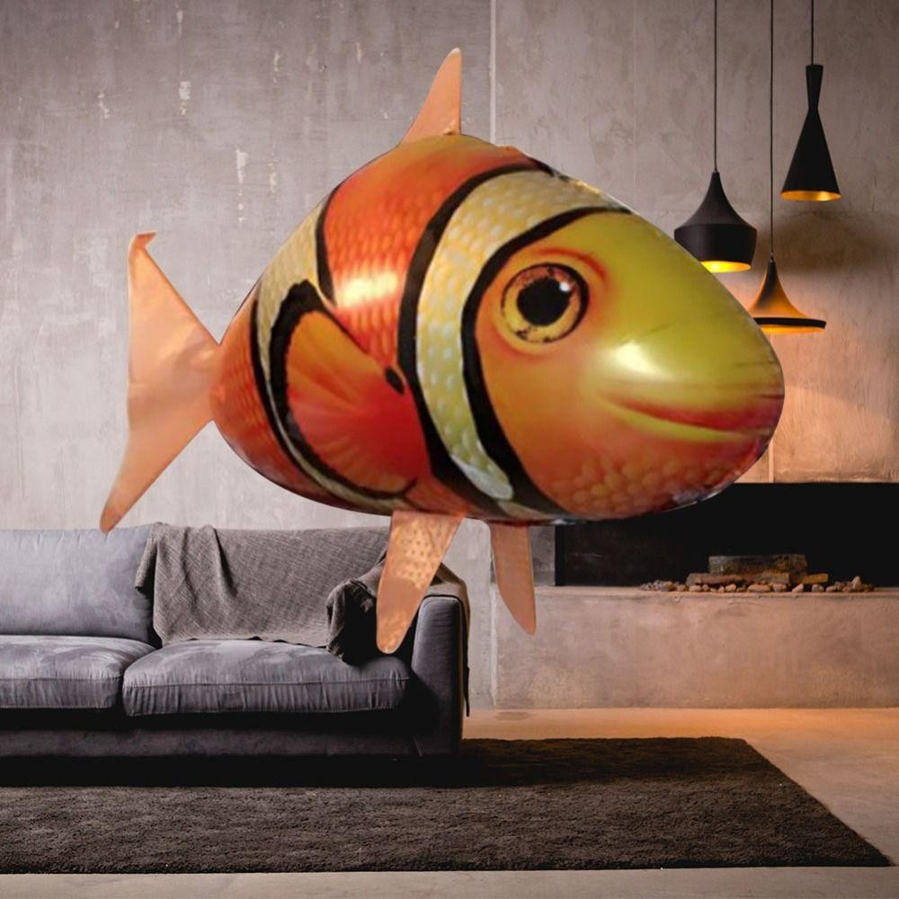 DELMER Air Flying Fish, Cá Mập Bay Qua Phòng Điều Khiển Từ Xa Cá Mập, Trang Trí Tiệc Mô Phỏng Bơi Không Khí RC Động Vật Bay Bóng Chú Hề Cá Trẻ Em Trẻ Em