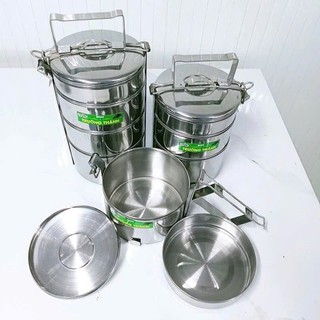 Cà men inox 3, 4 ngăn Cà Mên Inox cặp lồng giữ nhiệt hộp đựng cơm tiện lợi mang đi làm - Trường An VN