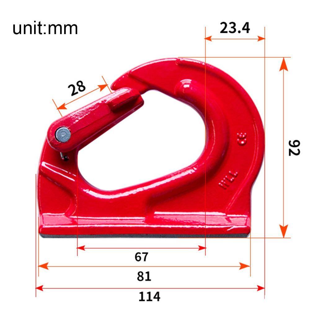 Móc neo hàn CHEESELY G80, Móc nâng hạng nặng bằng thép hợp kim công suất 4400lbs, phổ biến với chốt rèn Móc hàn màu đỏ 2T có lớp phủ Máy kéo cần cẩu