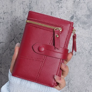 Women's Korean-Style PU Leather Short Wallet