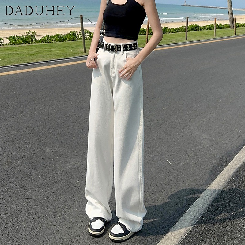 Ảnh DaDuHey New American Style Ins High Street Loose Jeans Niche High Waist Wide Leg Pants Large Size Casual Pants 3