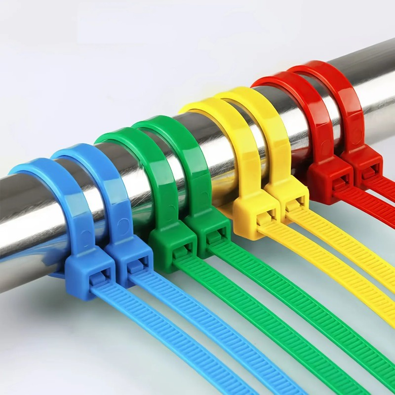 Set 100 Dây nylon Buộc Dây Cáp Nhiều Màu Tự Khóa Đa Năng Có Thể Tái Sử Dụng