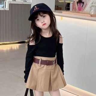 CV2- (TẶNG KÈM NỊT) Chân váy kaki xếp ly bé gái cực dễ thương - Size 8-40Kg