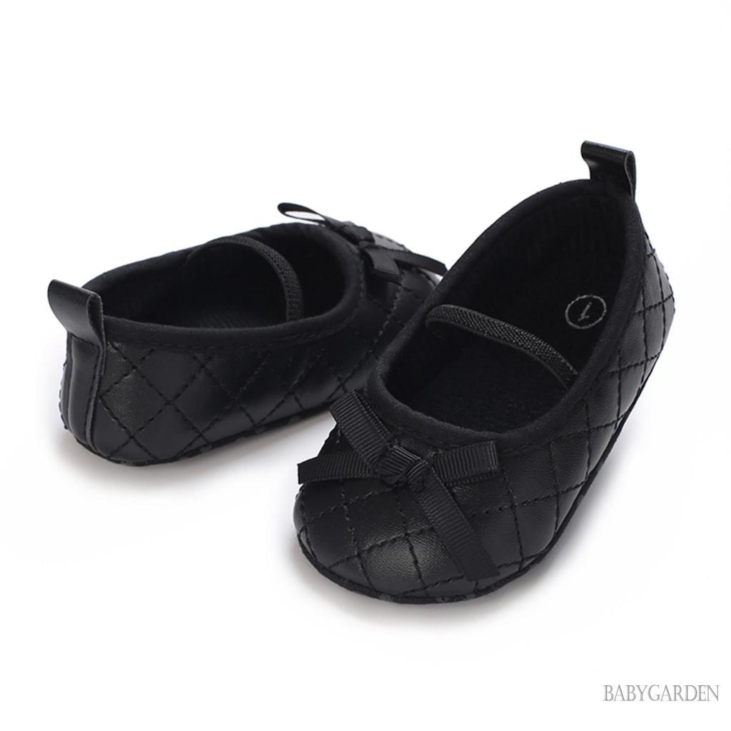 Baga-giày Đi Bộ Đế Phẳng Bằng Da pu Đính Nơ Phong Cách mary jane Dành Cho Bé Gái