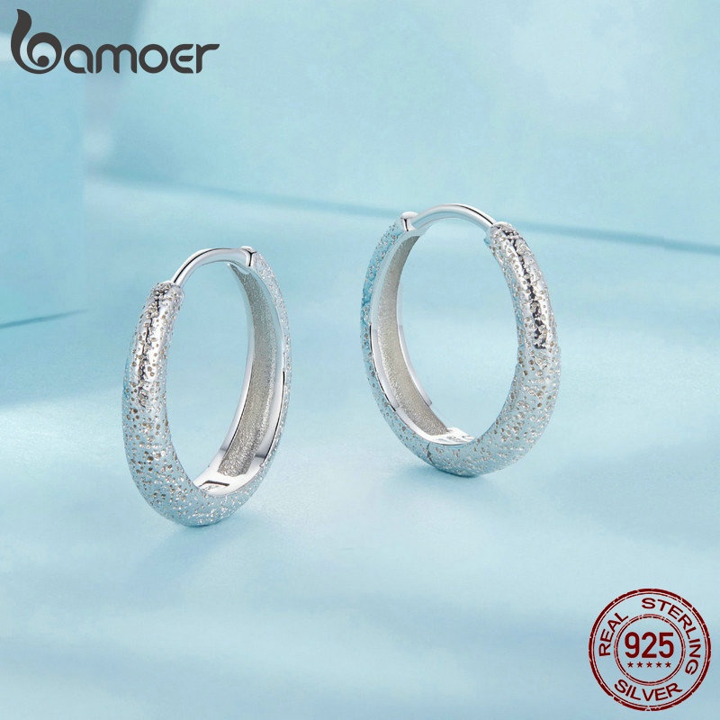 Bamoer Bông Tai Bạc 925 Kiểu Dáng Đơn Giản Cho Nữ