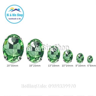 10 Viên Đá Đế Oval 10x14mm Pha Lê Đính Kết Trang Phục Thời Trang, Trang Trí Vương Miện