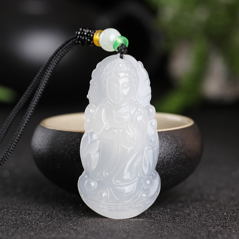 Mặt Dây Chuyền Đá Mã Não Trắng Tự Nhiên Đơn Giản Thời Trang Cho Nam