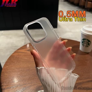 Ốp lưng điện thoại siêu mỏng 0.5mm bề mặt mờ trong suốt vỏ cứng PC cho iPhone 15 Pro Max 15 Plus 14 13 12 Chống va đập mỏng nhẹ
