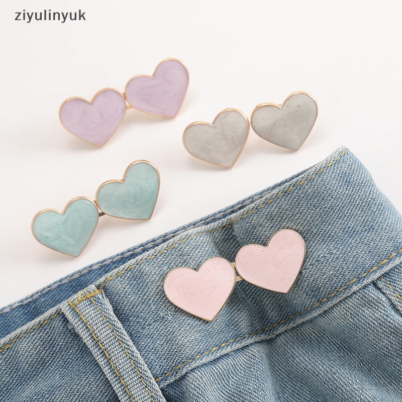Set 2 Khóa Thắt Lưng Quần Jean Hình Trái Tim Điều Chỉnh Được ziyulinyuk
