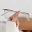 Kính Chống Ánh Sáng Xanh JKDESIGN, Kiểu Vuông Khung Kim LoạiVintage, Dành Cho Nam Và Nữ