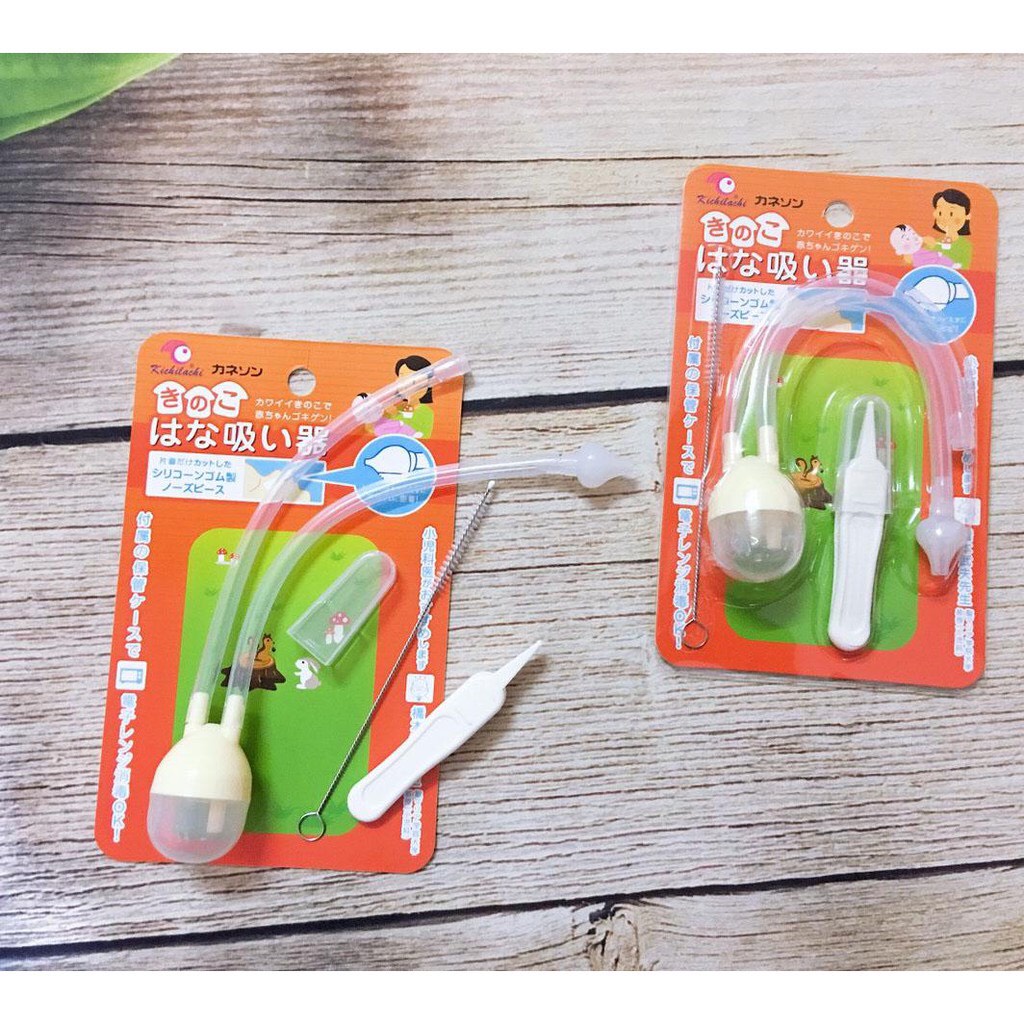 Dụng cụ hút mũi dây Hình Nấm Kichi kèm gắp rỉ mũi cho bé - hanzomart