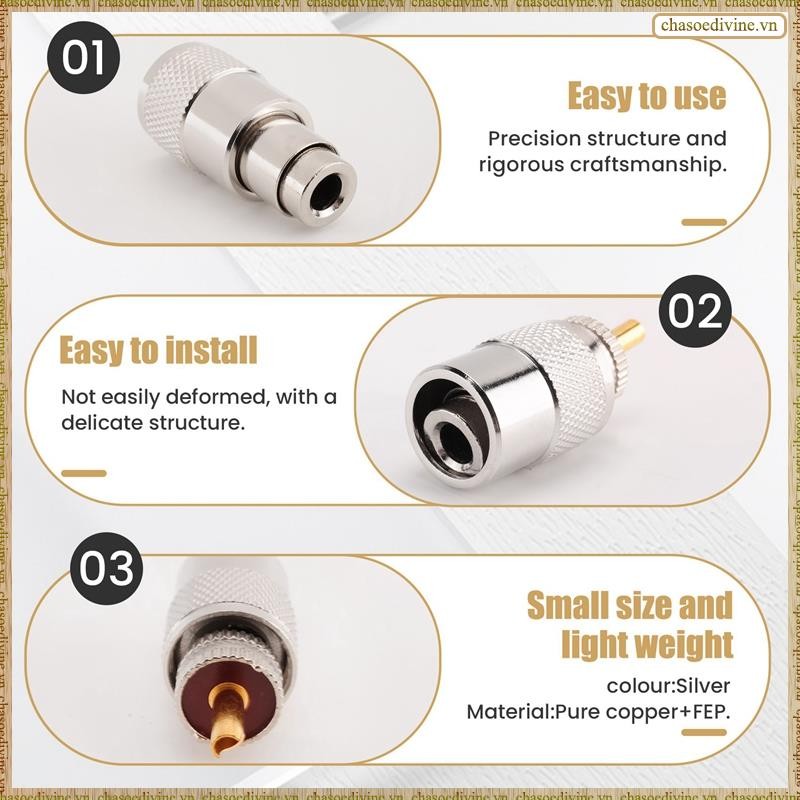 [K O G X] 10 CÁI Đầu nối RF Đầu nối UHF Nam RG8 RG58 Cáp Lug Đầu nối ăng-ten PL259