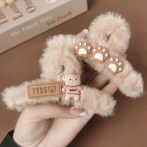 Kẹp Tóc Dễ Thương Gấu cười Thời Trang Thu Đông Cho Bé Gái