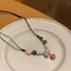 BTF Handmade Gốm Giọt Nước Choker Bohemian Phong Cách Dân Tộc Vòng Cổ Hạt Gốm