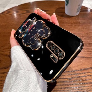 ốp lưng redmi 9 Ốp Điện Thoại TPU Silicon Mềm Mạ Điện Gắn Gương Trang Điểm Hình Thỏ 3D Cho redmi 9