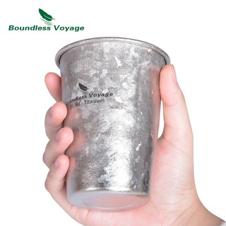 Cốc Uống Bia / Trà / Cà Phê Một Lớp Bằng Titan Gọn Nhẹ 350ml