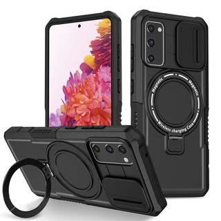 Bao Da Điện Thoại pc + tpu Dạng Nhẫn Chống Rơi Cho samsung s20 fe Ốp