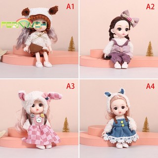 [Fernweh] Búp bê khớp di động 16cm Búp bê DIY có quần áo mặc cho bé gái [MỚI]