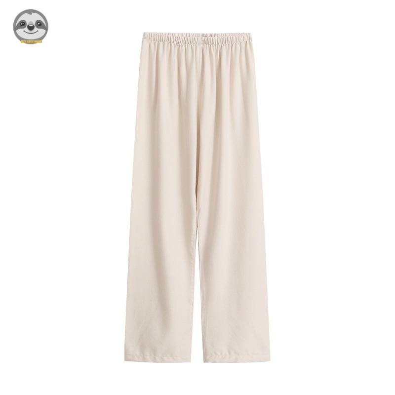Quần Pijama Vải flannel Màu Trơn Phong Cách muji Nhật Bản Cho Nam Và Nữ