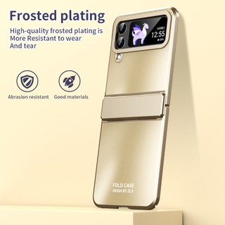 Vỏ Bản Lề Mạ Sang Trọng Cho Samsung Galaxy Z Flip 6 Flip 5 Z Flip 4 5G Ốp Lưng Bảo Vệ PC Mờ Chống Sốc Ốp lưng Z Flip 3