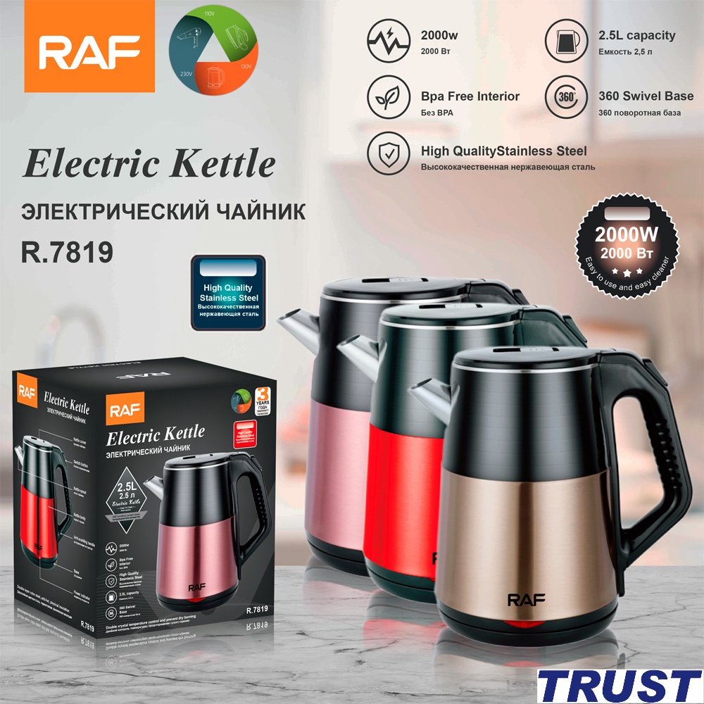 Ấm đun siêu tốc 2.5L RAF R.7819 Chính Hãng BH 12 tháng 1 đổi 1