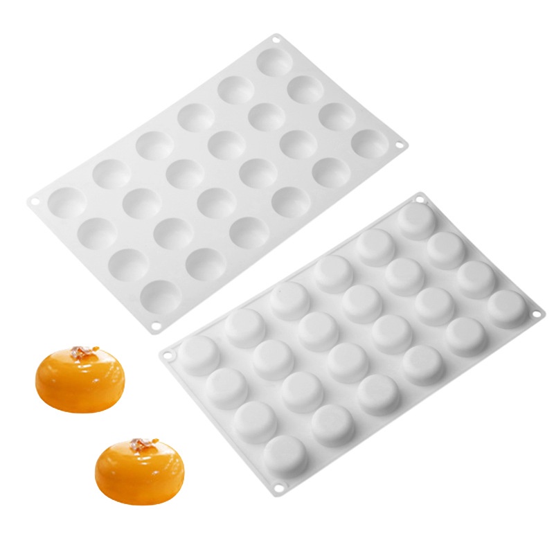 Khuôn silicone 24 Ngăn Làm Bánh Hình Tròn Tiện Dụng