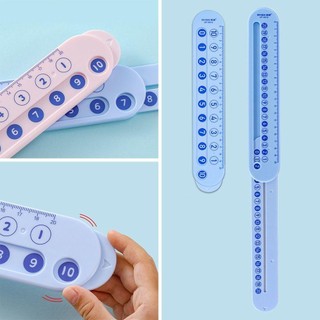 [Giao hàng từ Việt Nam] Thước trừ NOOKSTORY, Thước phân giải toán bằng nhựa di động, Bền trong vòng 20 bài giảng Thước cộng màu hồng / xanh Đồ dùng học tập