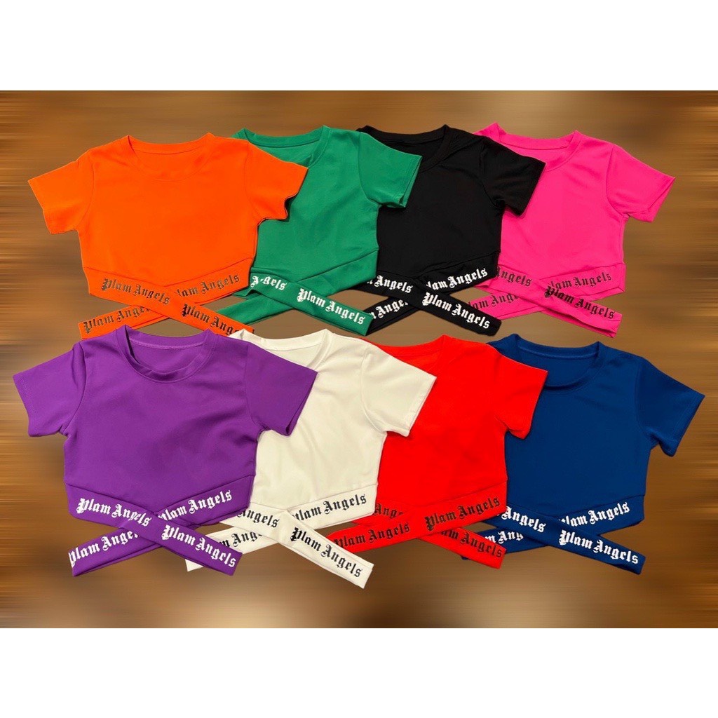 Áo croptop thể thao tập gym, yoga, erobic, shuffle dance vạt chéo chữ hotrend