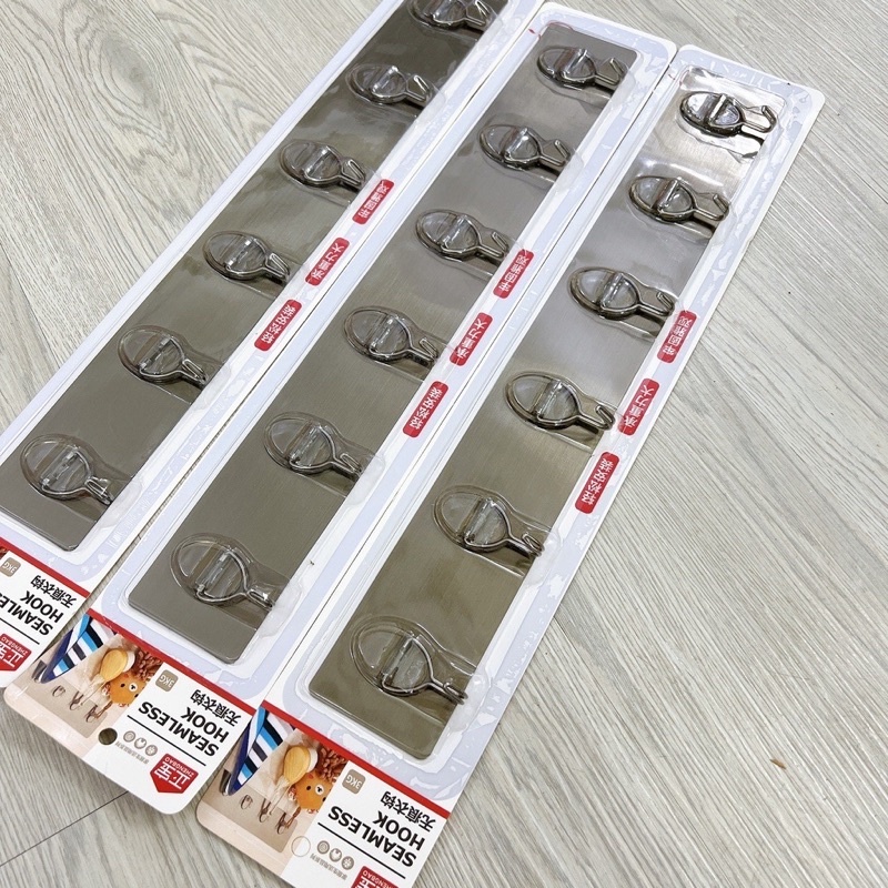 Thanh 6 Móc Dán Tường Inox Chắc Chắn,Bám Dính CAO CẤP LOẠI 1 GiaDungAnhThu