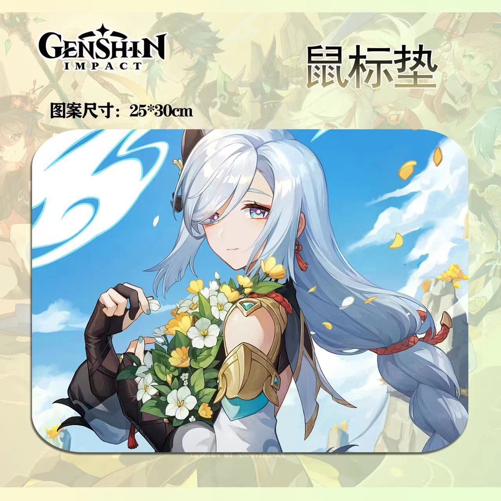 ST2 Genshin Tác Động Anime Mousepad Chống Trơn Trượt Hoạt Hình Furina Neuvillette Lyney Miếng Lót Chuột Chống Trơn Trượt Văn Phòng Nhà