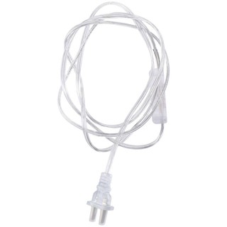 JOYFULLIFE 2 Dây đèn trong suốt 2 lõi 1,8 mét có công tắc, Dây nguồn công tắc cắm trong suốt bằng cao su bạc, Cáp kết nối nguồn thiết bị gia dụng bằng đồng trong suốt bằng nhựa Pvc