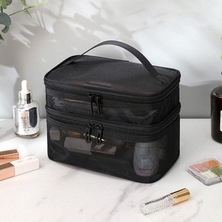 [Crush] Túi sắp xếp trang điểm, Túi đựng mỹ phẩm du lịch lưới trong suốt 1 / 2 / 3 lớp, Trang điểm lưu trữ dung lượng lớn thời trang dành cho nữ