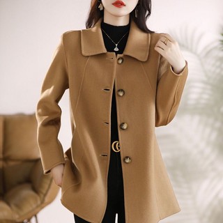 Hàng Mới Về Áo Khoác Len Mỏng Vừa Vặn Cổ Búp Bê Thời Trang Xuân Thu Cao Cấp Kiểu Mới Cho Nữ